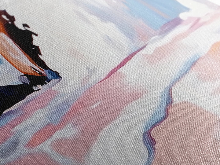 Rocky Shore, Wave Crash, Framed Canvas Print, Coastal Wall Art, Beach House Decor, Serene Seascape, Modern Ocean Painting