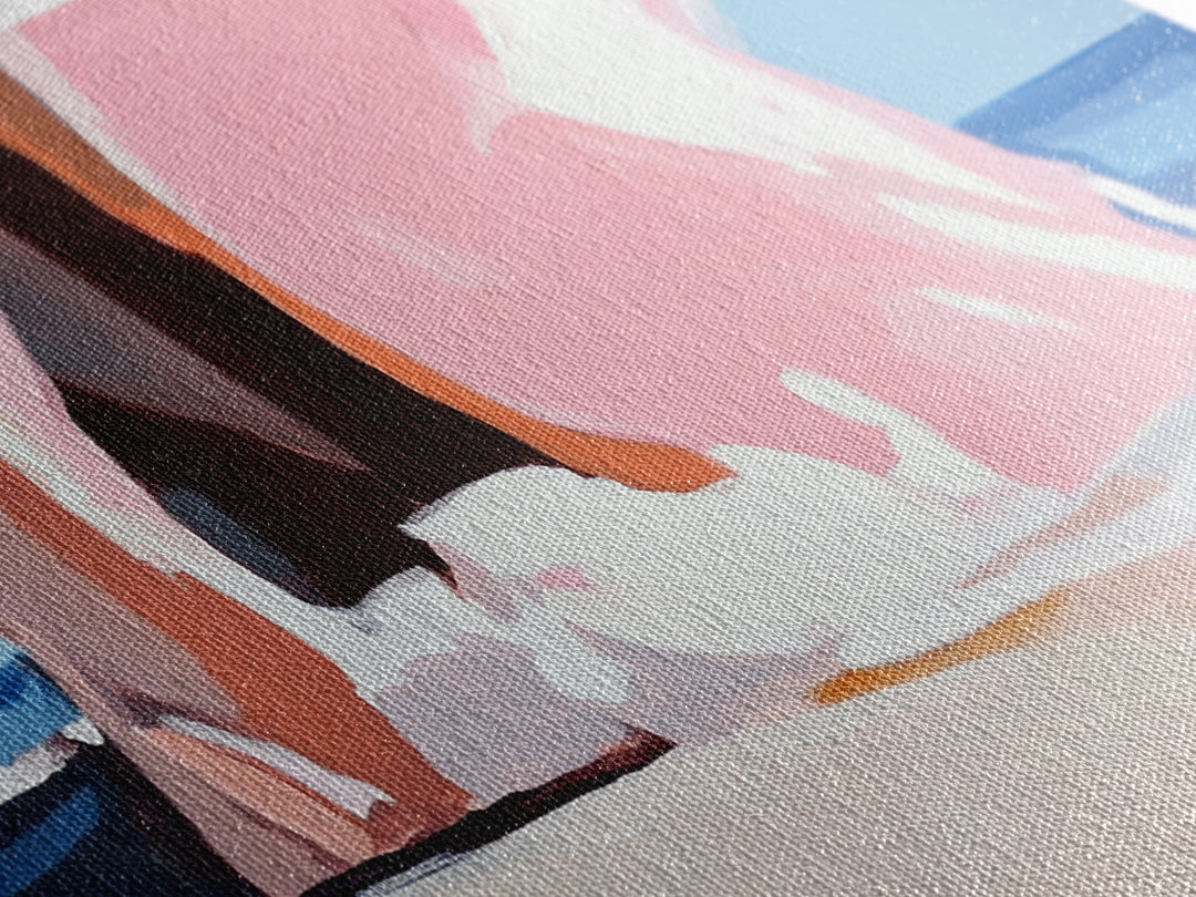 Beach Cliffside, Ocean Waves Art, Coastal Home Decor, Beach Vacation Aesthetic, Minimalist Seascape, Canvas Print, Bedroom Wall Art