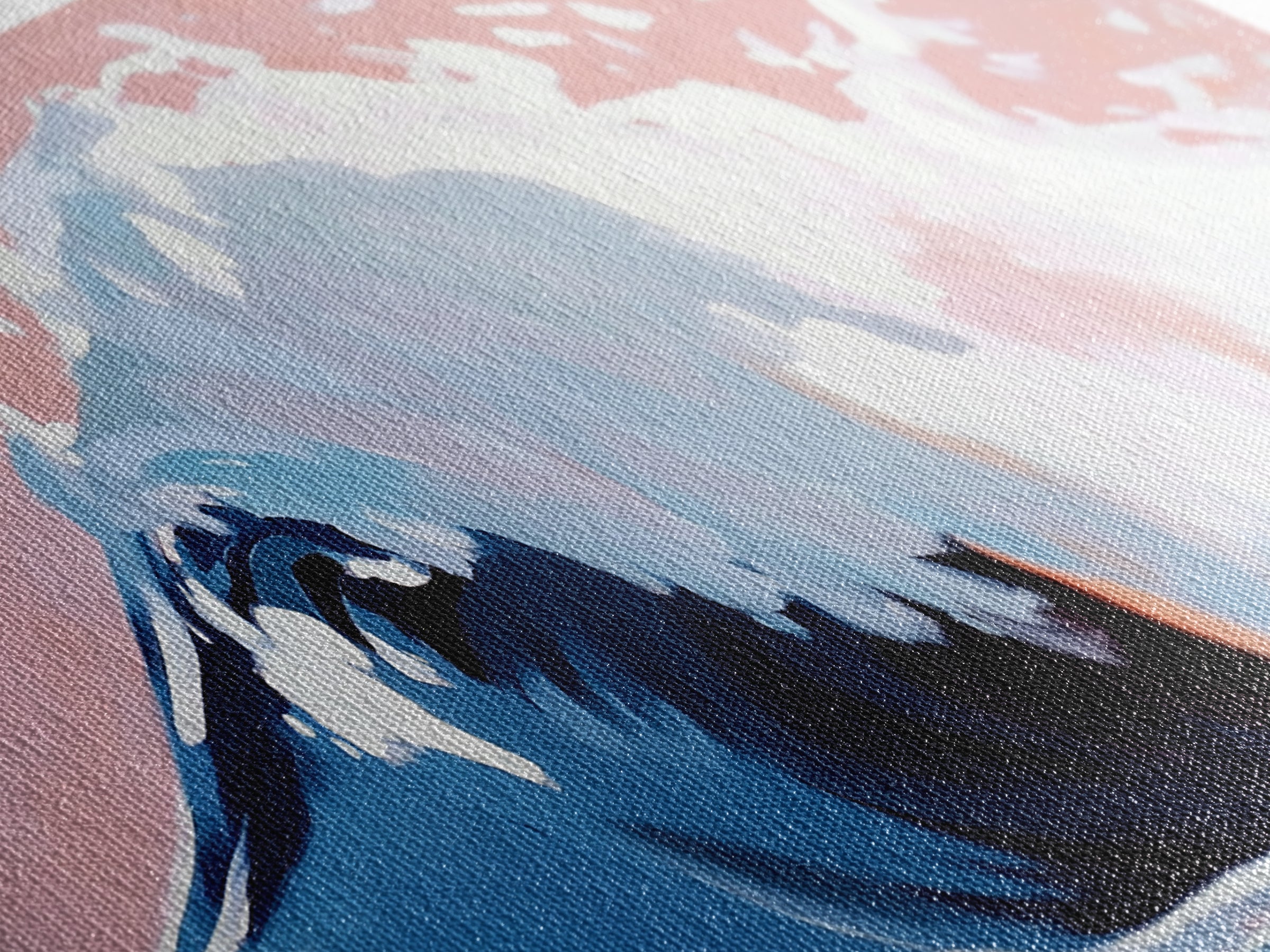 Blush Wave, Ocean Spray, Framed Canvas Print, Coastal Art, Modern Beach Decor, Serene Seascape, Surfer Aesthetic, Pastel Painting