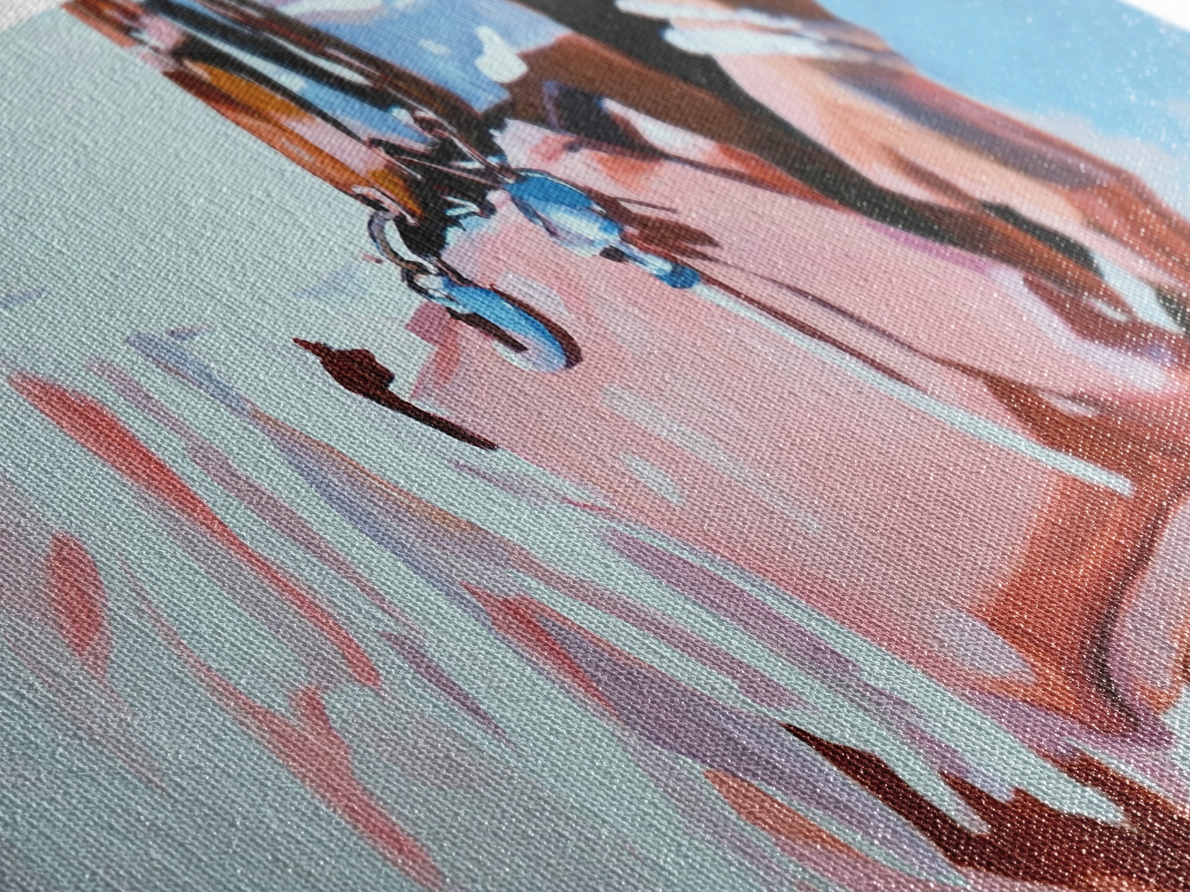 Beach Chic, Boho Fashion, Framed Canvas Print, Coastal Wall Art, Feminine Aesthetic, Pastel Painting, Modern Home Decor