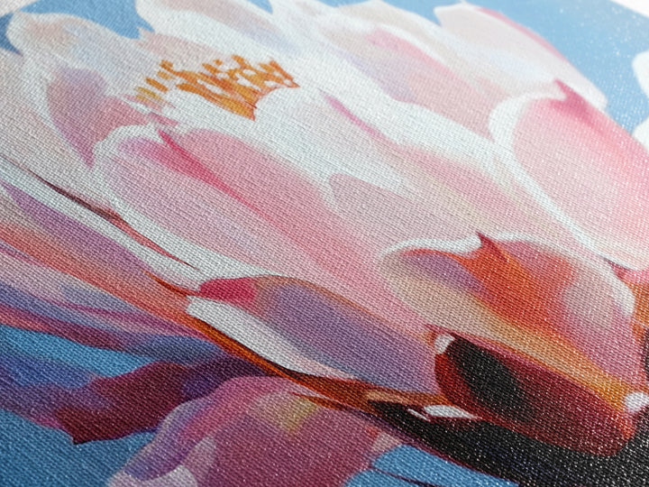 Blooming Cactus, Floral Wall Art, Desert Aesthetic, Boho Nature Decor, Soft Pink Botanical, Succulent Art, Canvas Print, Kitchen Decor