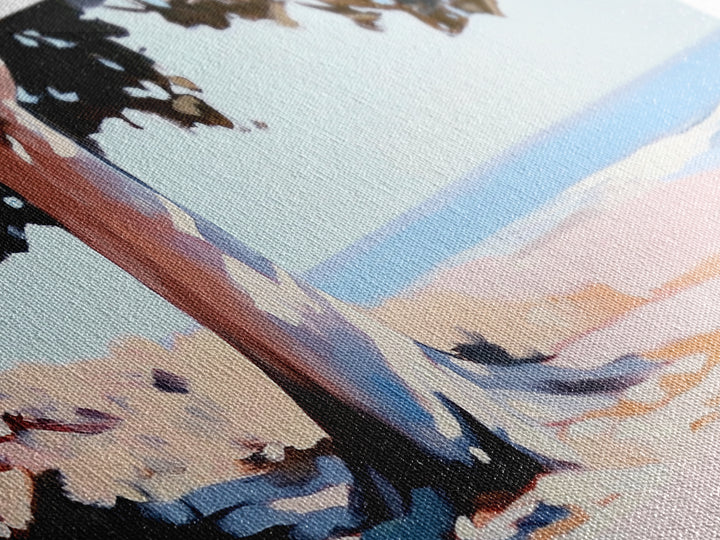 Coastal Tree, Beach Serenity, Ocean Landscape, Minimalist Aesthetic, Tranquil Seascape, Boho Decor, Nature Art, Framed Canvas Print