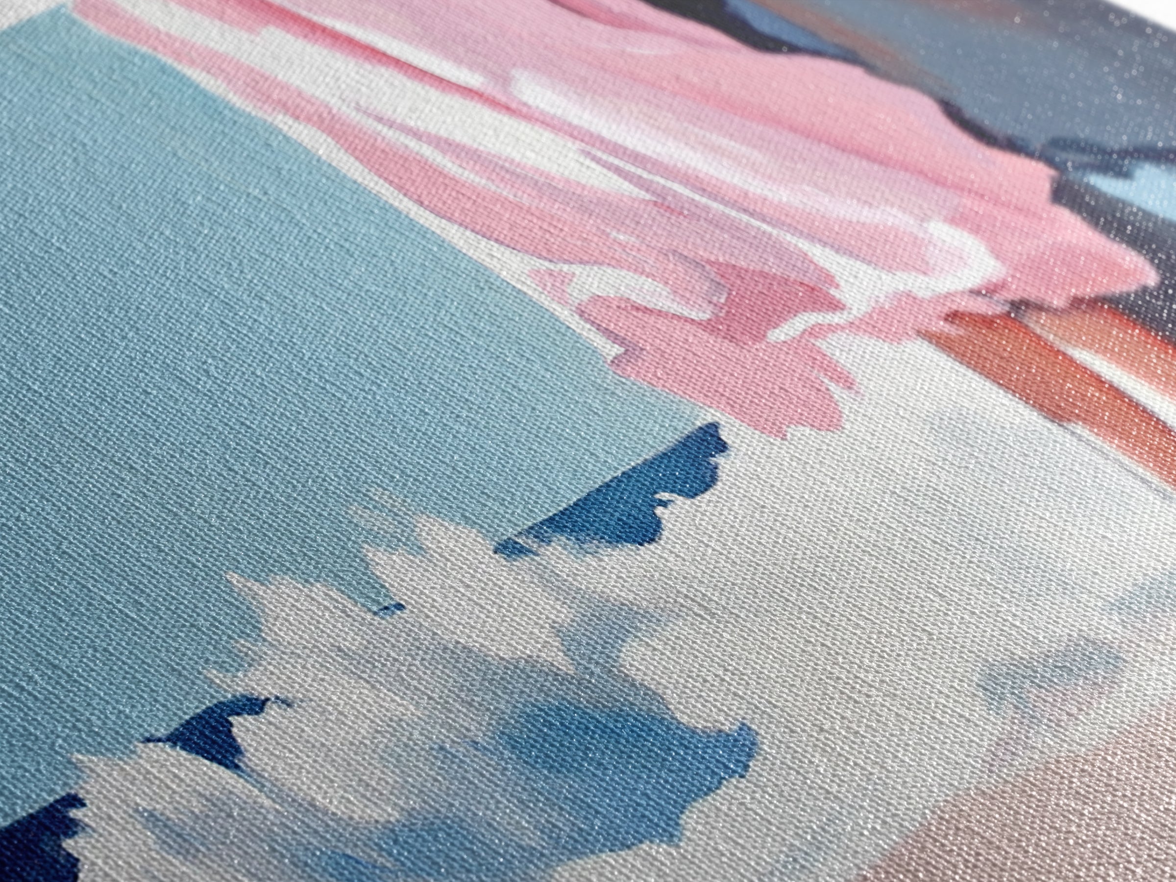 Ocean Breeze, Pink Dress, Coastal Art, Modern Seascape, Minimalist Wall Art, Living Room Decor, Beach Aesthetic, Canvas Print