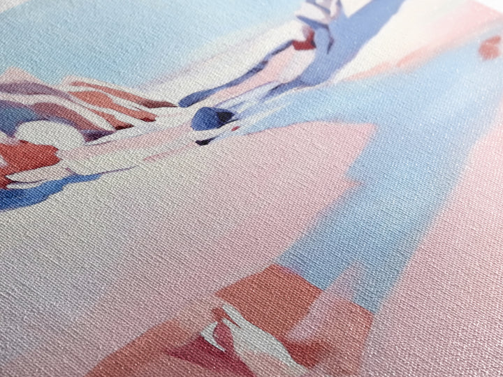 Desert River, Pastel Landscape, Western Aesthetic, Minimalist Nature Art, Boho Home Decor, Serene Wall Art, Framed Canvas Print