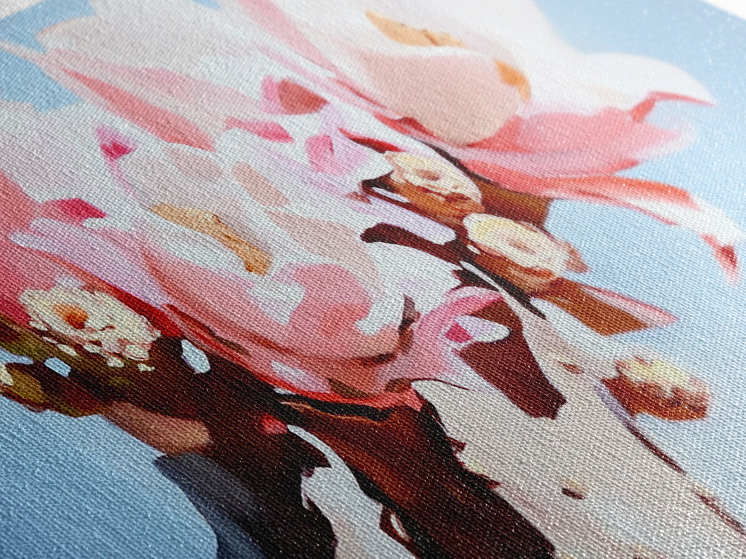 Cactus Blooms, Floral Desert Art, Southwest Boho Print, Nature Botanical Art, Soft Pastel Aesthetic, Framed Canvas Print, Bedroom or Office