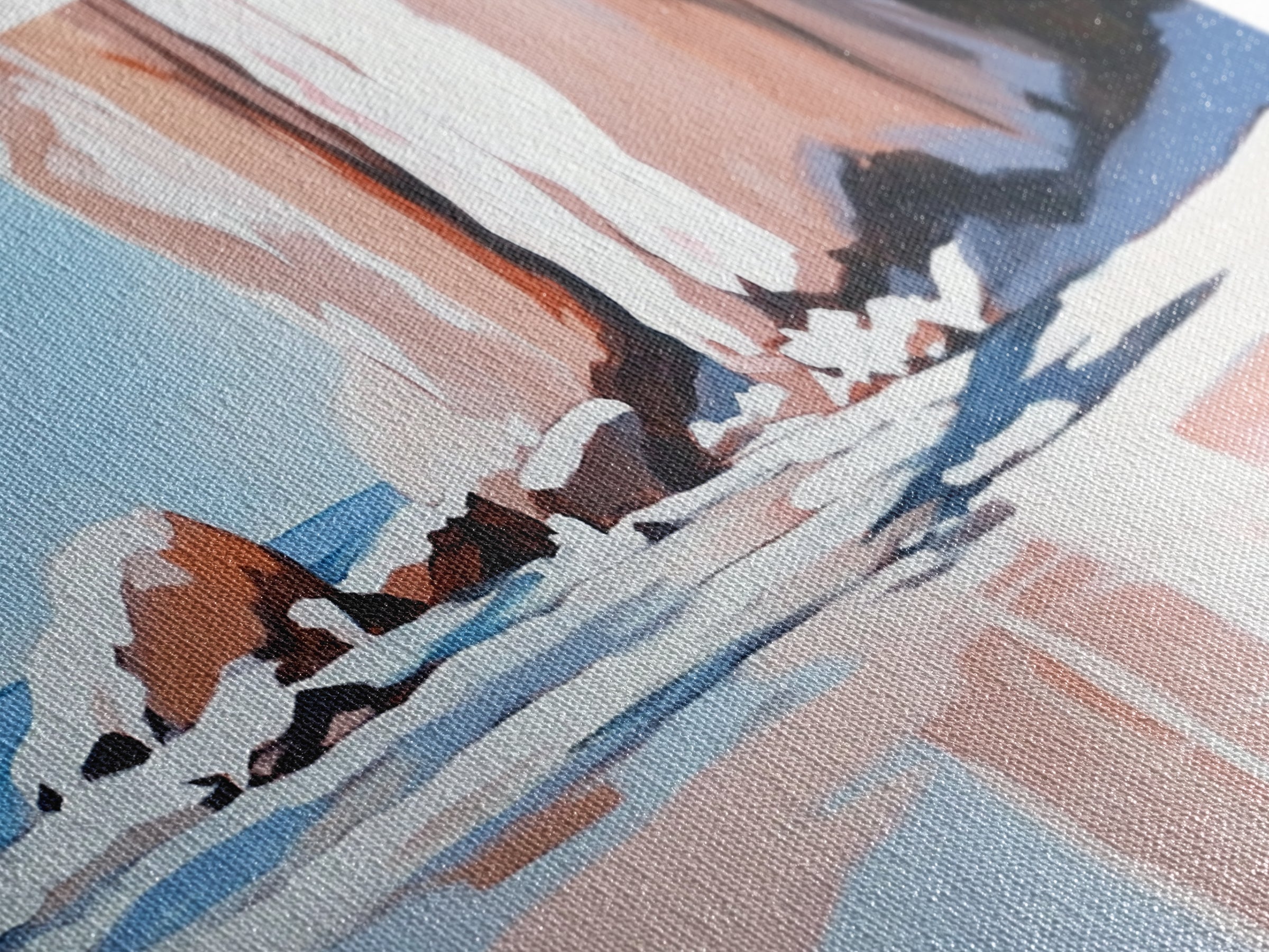 Beach Reflections, Rock Formations, Seaside Art, Canvas Print, Coastal Wall Decor, Ocean Painting, Living Room Art, Minimalist Beach Art