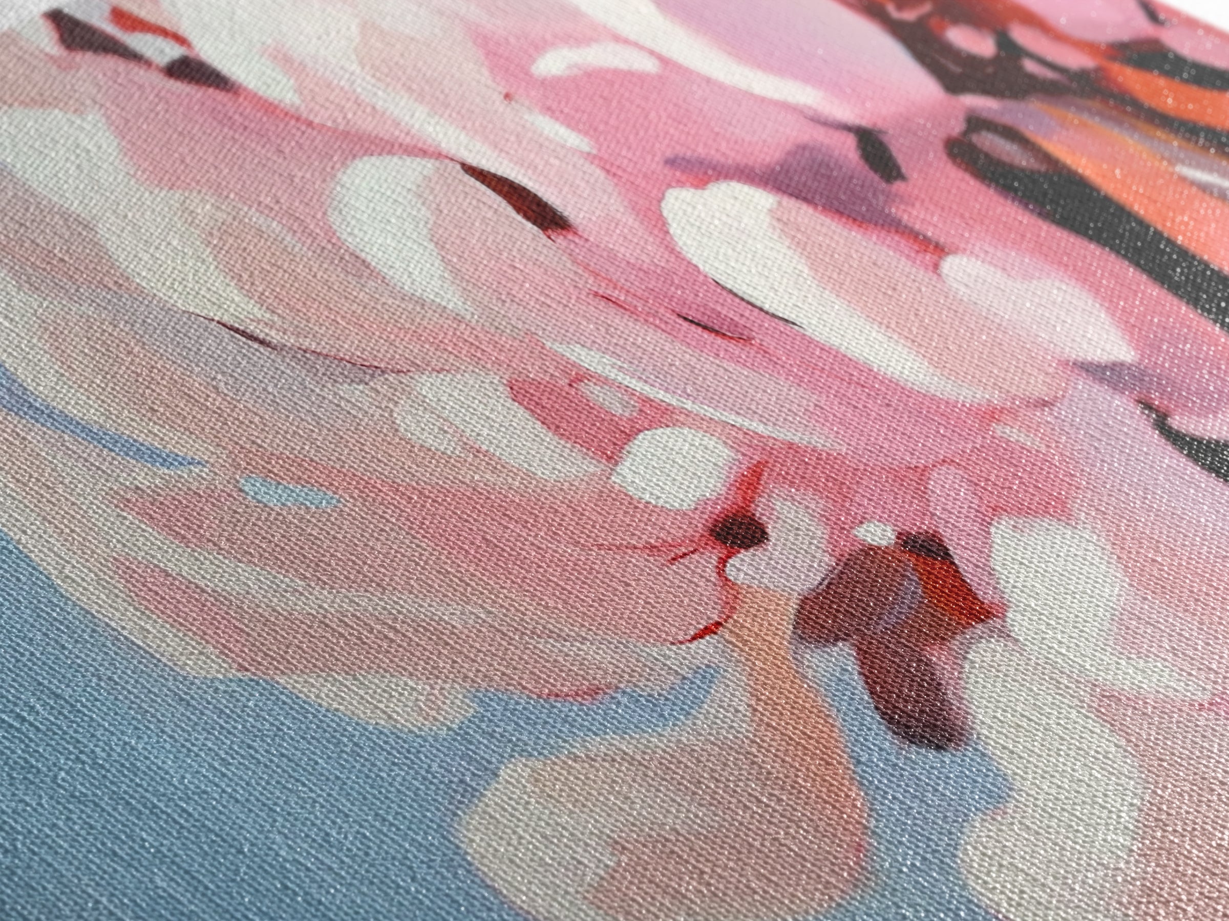 Blooming Flowers, Pink Petals, Floral Print, Modern Art, Framed Canvas Print, Bedroom Wall Art, Feminine Decor, Abstract Flowers