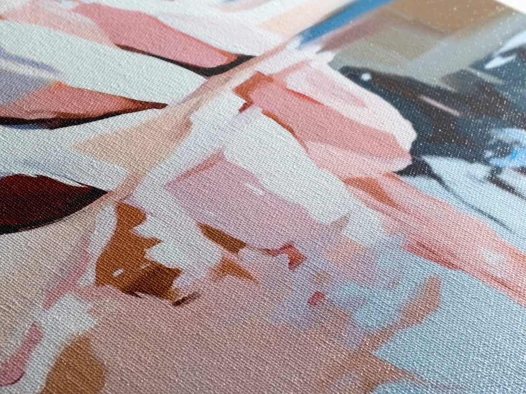 Beach Reflection, Coastal Landscape, Modern Seascape, Minimalist Decor, Framed Canvas Print, Ocean Tranquility, Relaxing Aesthetic