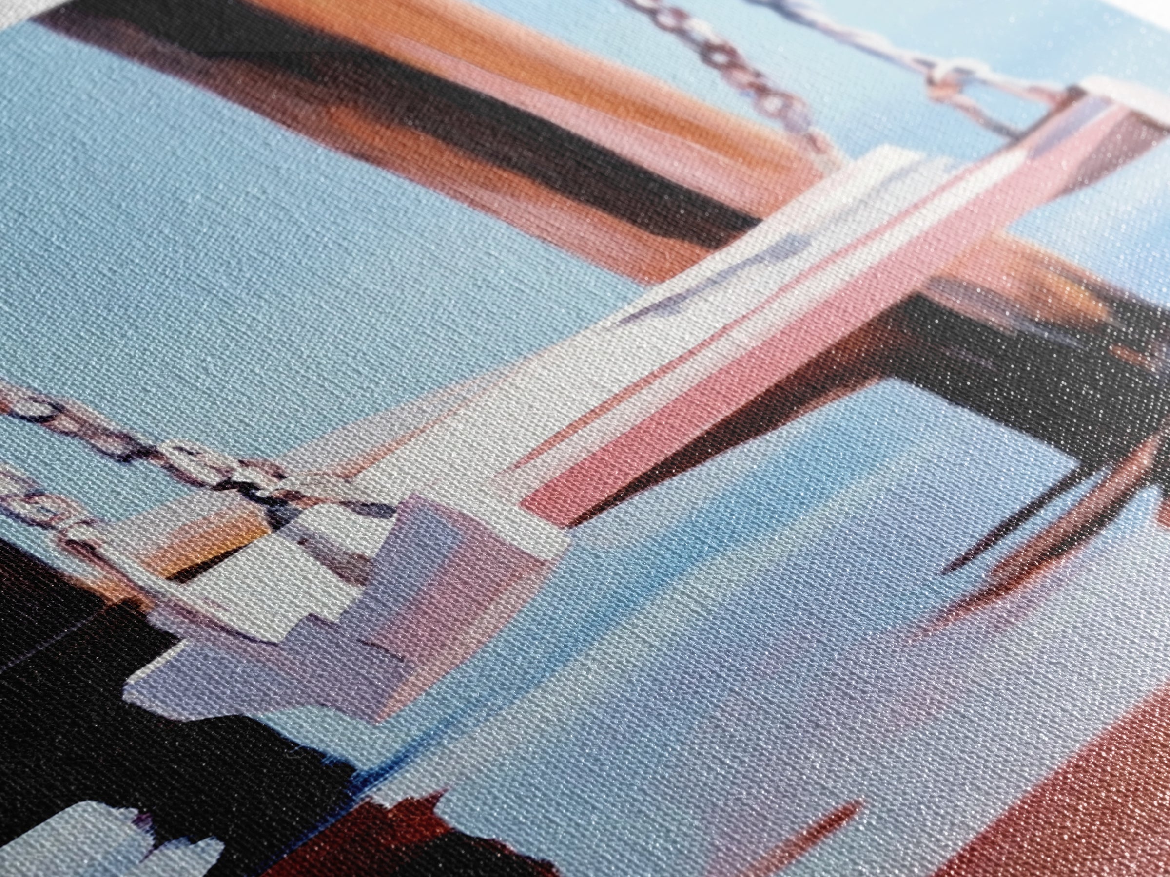 Dock Swing, Reflection Art, Nautical Decor, Relaxing Beach Scene, Minimalist Water Art, Canvas Print, Coastal Wall Art, Rustic Charm