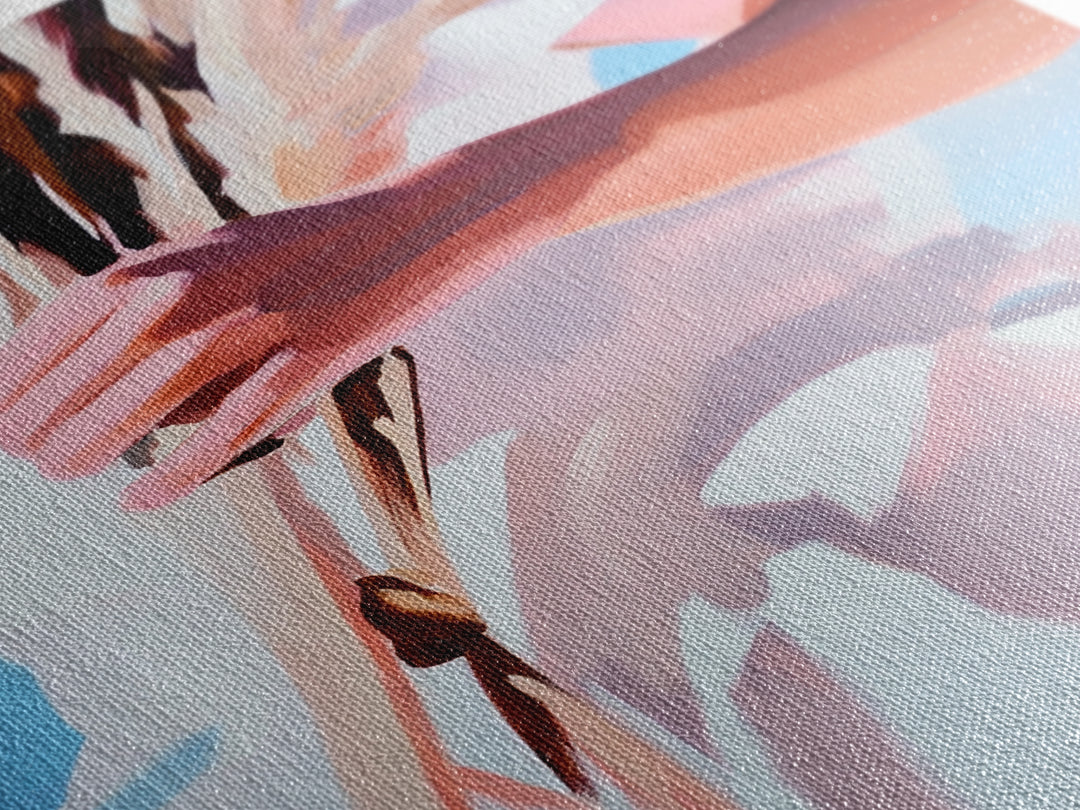 Boho Chic, Dried Flowers, Feminine Aesthetic, Soft Pastel Art, Canvas Print, Bedroom Wall Art, Modern Bohemian Decor, Floral Painting