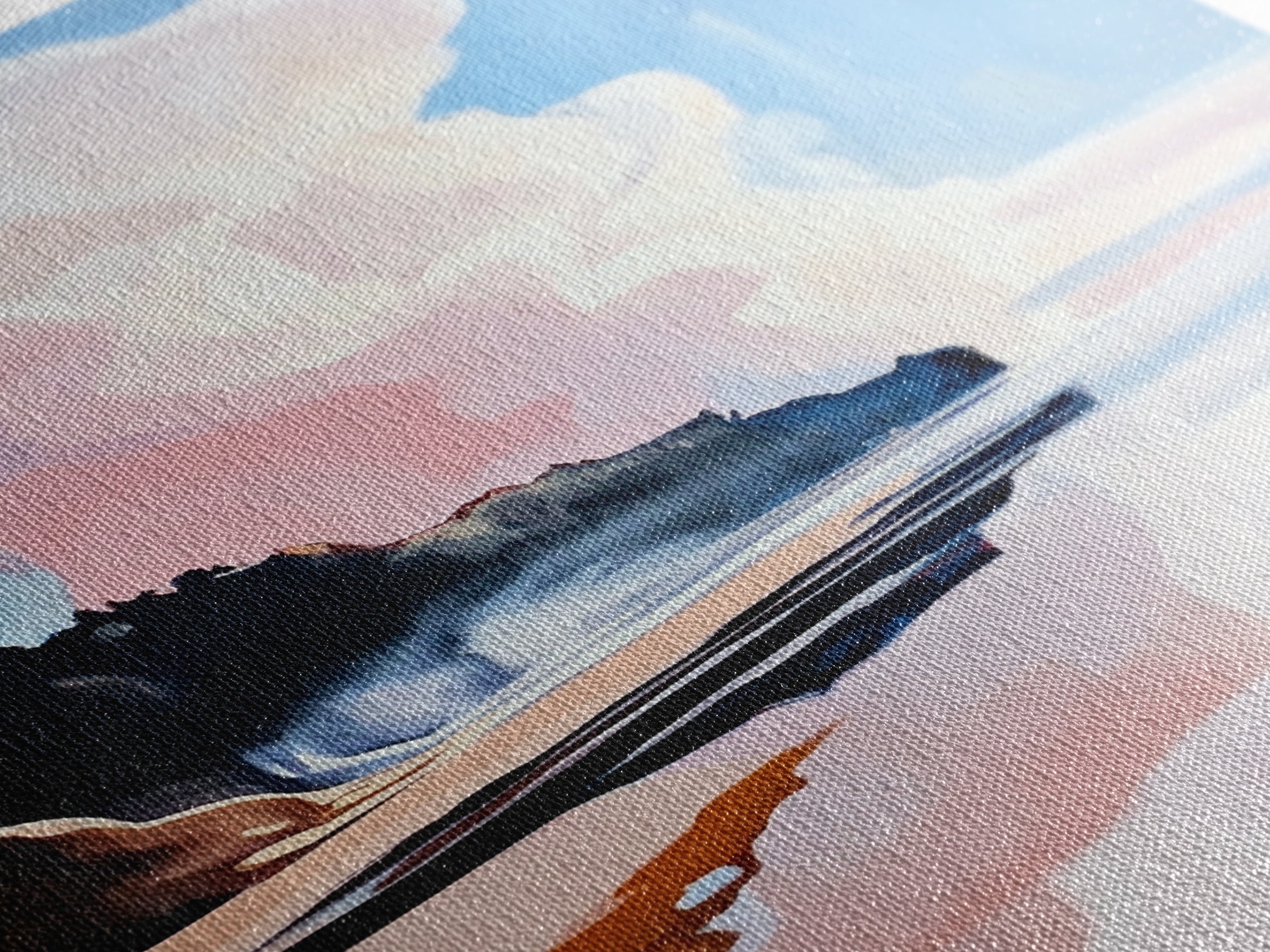 Cloud Reflection, Coastal Landscape, Ocean Sunset Art, Seaside Wall Decor, Framed Canvas Print, Minimalist Beach Art, Living Room Print