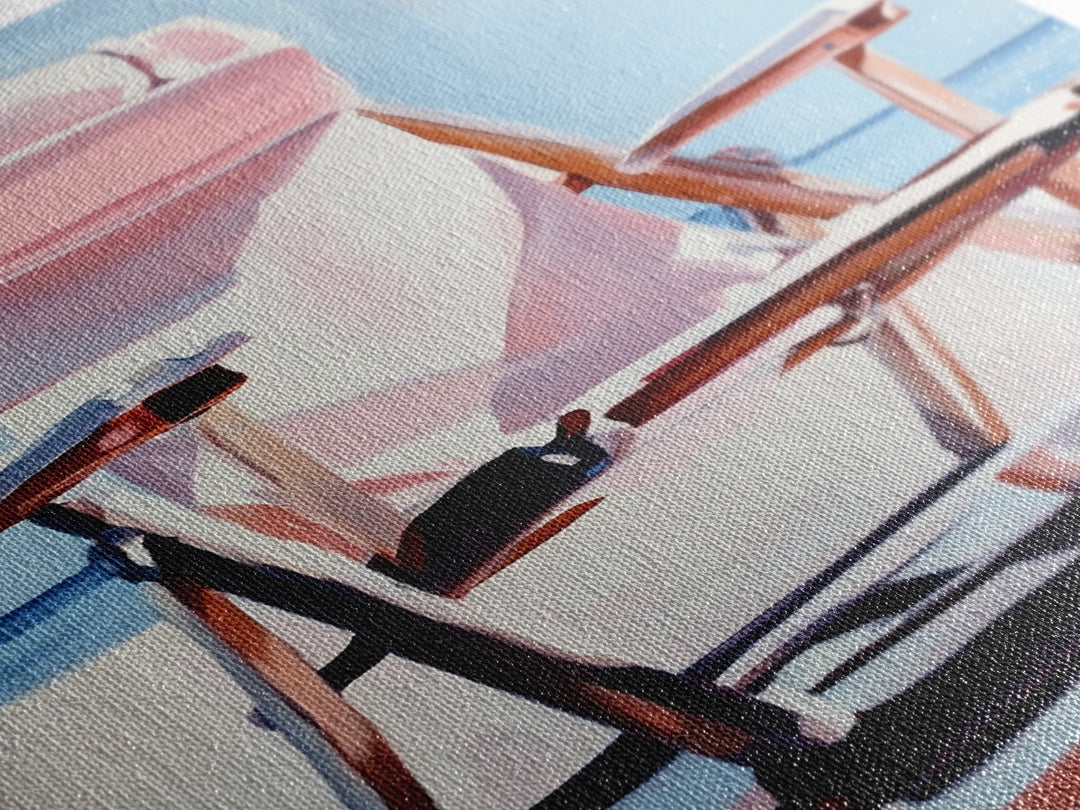 Beach Chair, Relaxing Art, Seaside Escape, Summer Vibes, Canvas Print, Coastal Home Decor, Boho Aesthetic, Minimalist Beach Scene