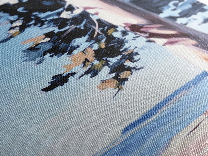 Coastal Tree, Lakeside Art, Tranquil Scene, Framed Canvas Print, Serene Nature Art, Minimalist Landscape, Living Room Wall Art