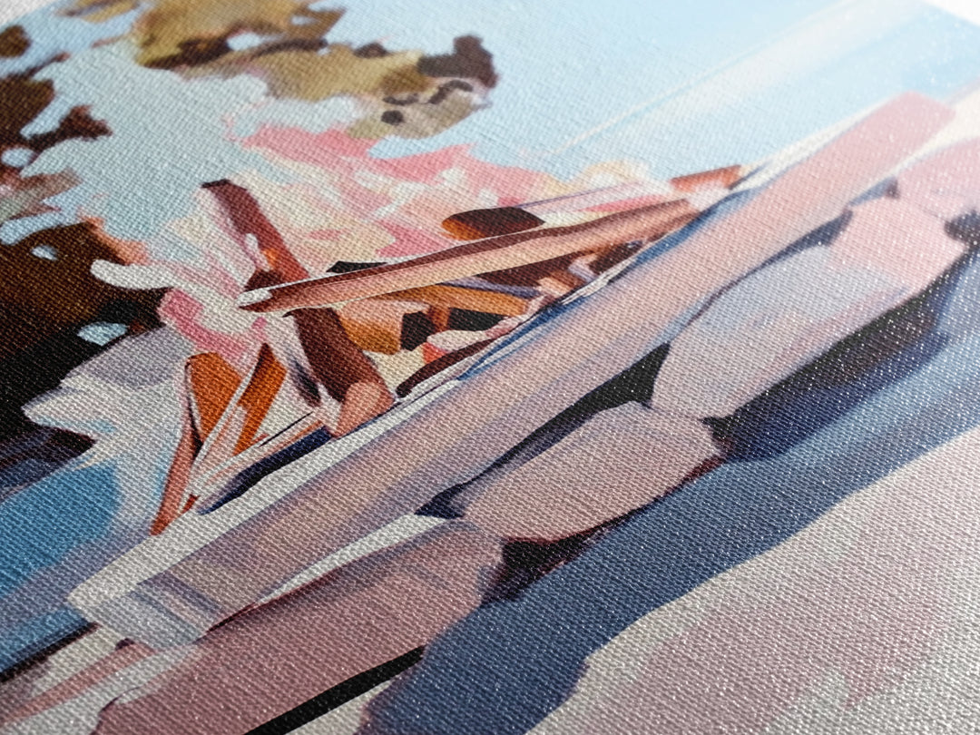 Campfire, Outdoor Retreat, Cozy Night, Framed Canvas Print, Cabin Decor, Rustic Wall Art, Autumn Home Art, Lodge Painting