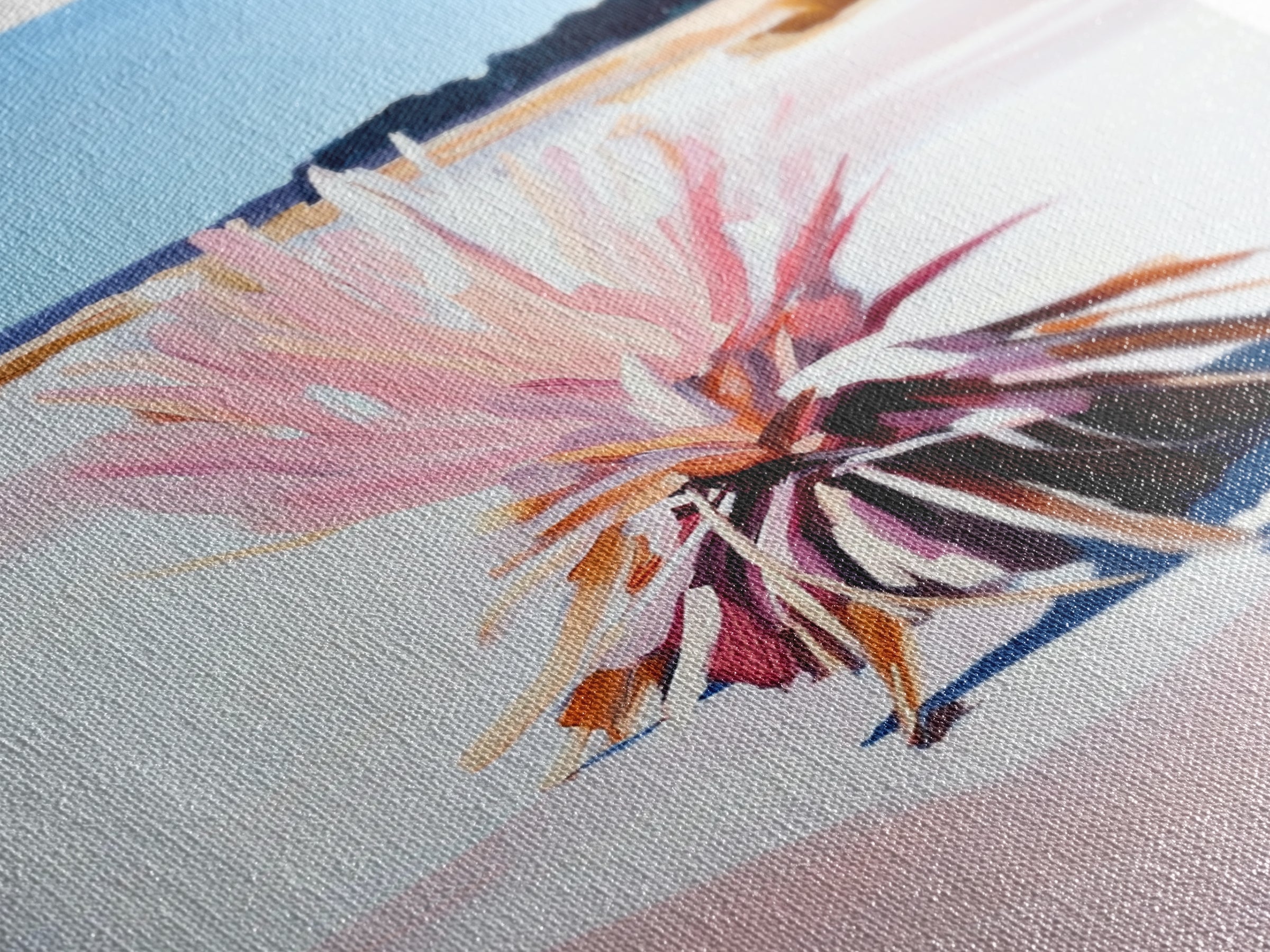 Desert Plant, Soft Pink Tones, Modern Botanical Wall Art, Framed Canvas Print, Southwest Decor, Minimalist Nature Painting