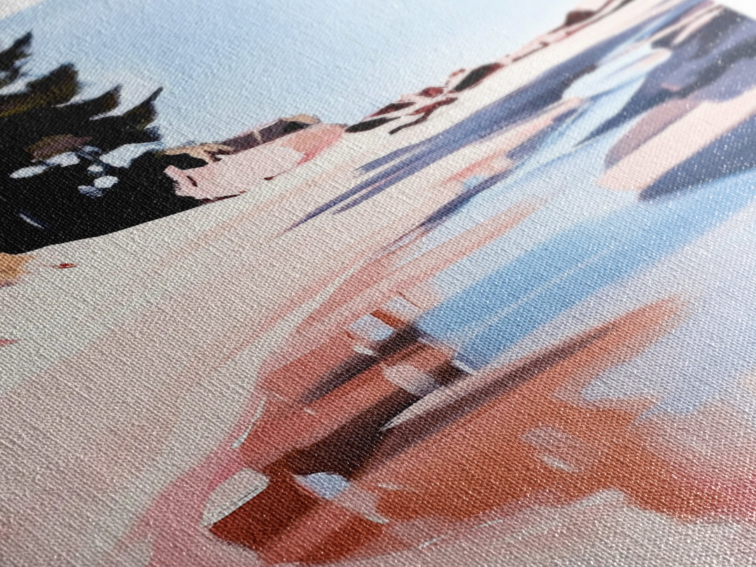 Coastal Forest Scene, Beach Landscape Art, Minimalist Seaside Painting, Framed Canvas Print, Boho Wall Decor, Nature Lover Gift, Bedroom Art