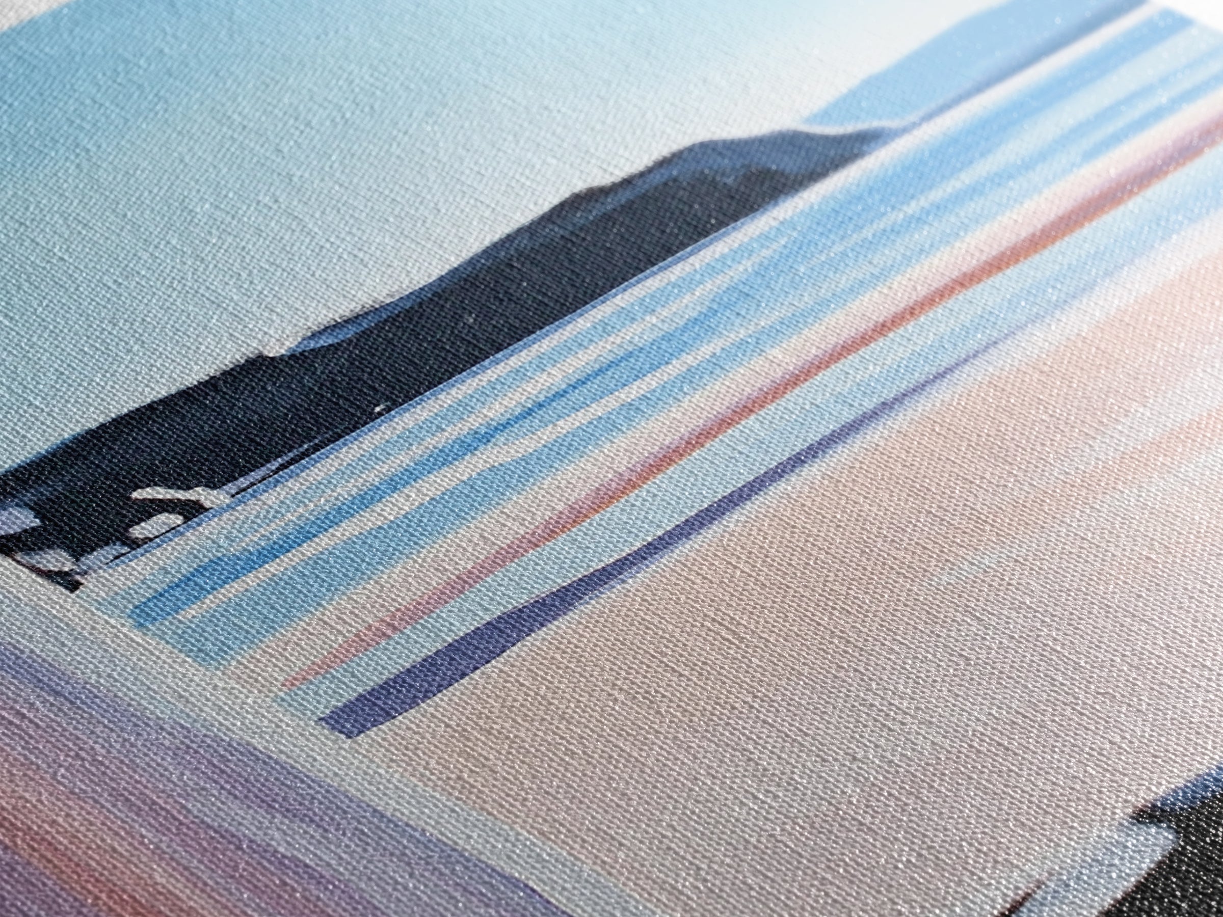 Ocean Horizon, Coastal Landscape, Serene Beach Art, Pastel Tones, Framed Canvas Print, Minimalist Home Decor, Living Room Art