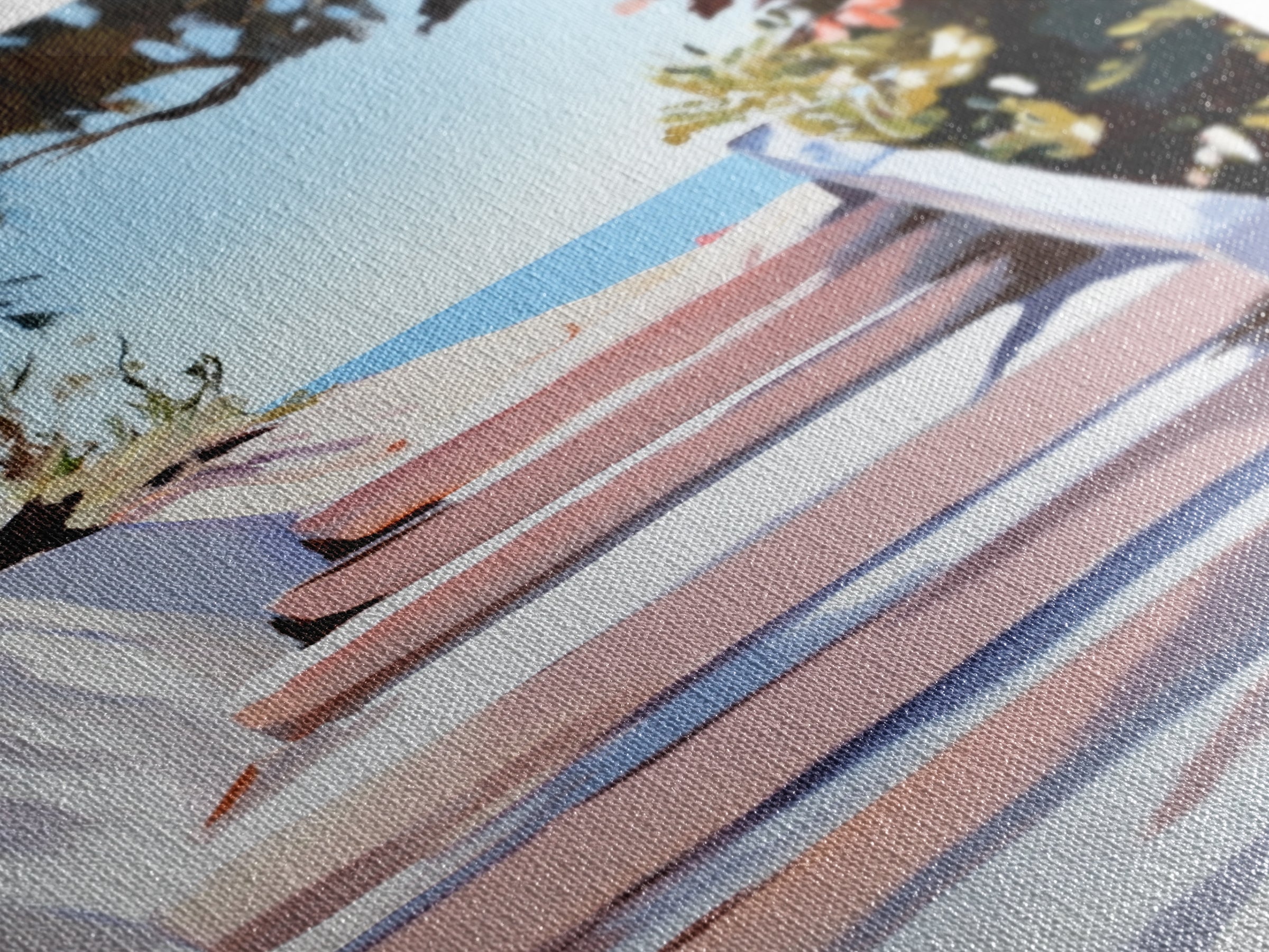 Beach Stairs, Seaside Getaway, Summer Vibes, Tropical Aesthetic, Warm Sunlight, Coastal Home Decor, Framed Canvas Print, Entryway