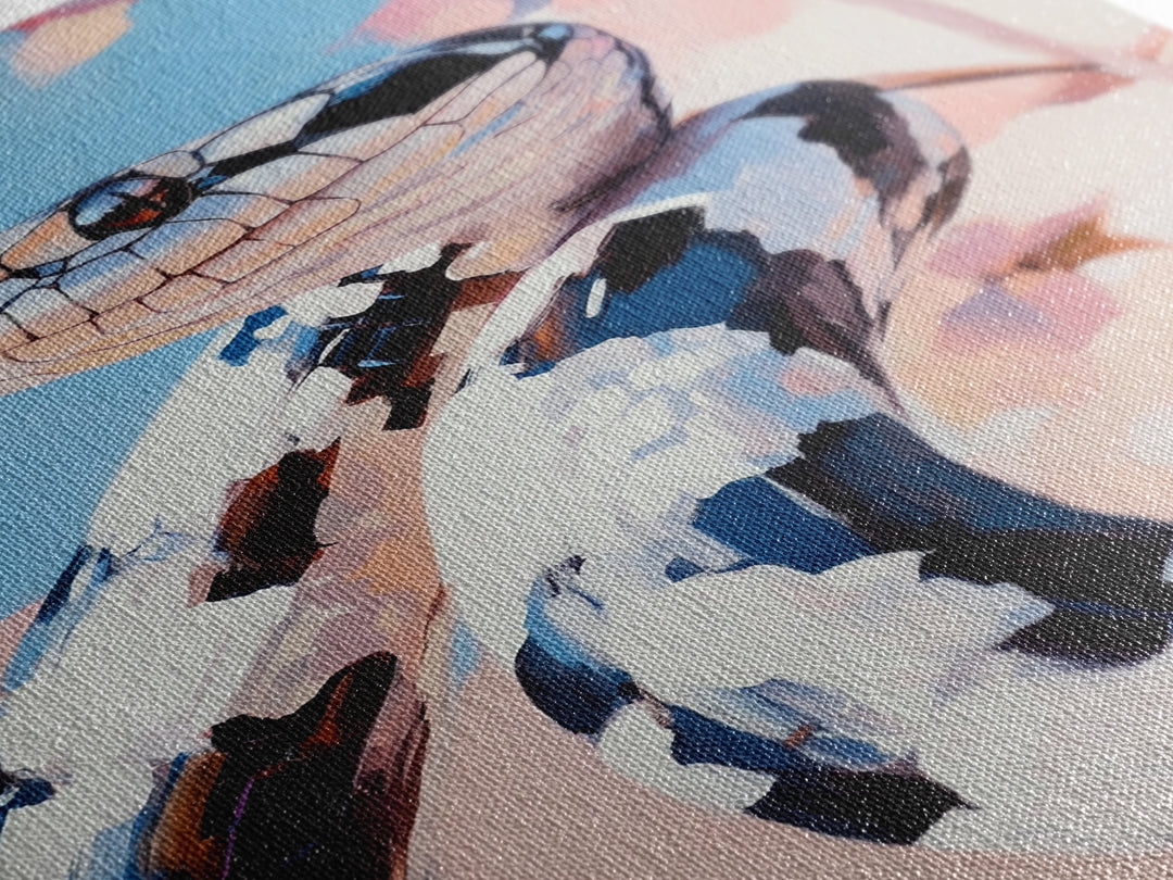 Black and White Snake, Nature Portrait, Wildlife Art, Framed Canvas Print, Jungle Theme Decor, Modern Animal Wall Art, Office Accent