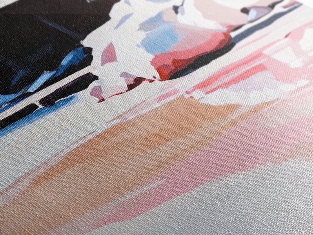 Rocky Shoreline, Water Reflections, Tranquil Landscape, Canvas Print, Nature Inspired Art, Modern Home Decor, Bedroom Wall Art