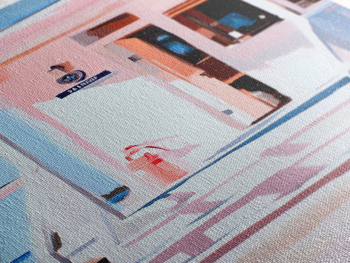 Beach House, Coastal Art, Nautical Decor, Minimalist Wall Art, Framed Canvas Print, Modern Home, Living Room Art, Pastel Painting