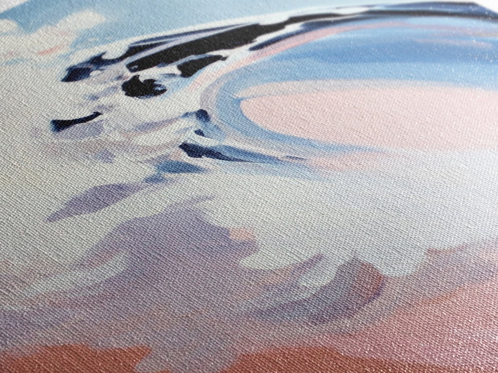 Ocean Curl, Surfer Wave Art, Framed Canvas Print, Beach House Decor, Coastal Painting, Summer Vibes Artwork, Minimalist Seascape