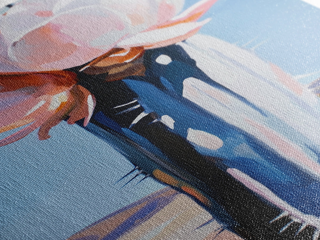 Desert Flowers, Modern Botanical Art, Pastel Succulent Painting, Nature Inspired Wall Decor, Framed Canvas Print, Aesthetic Home Art