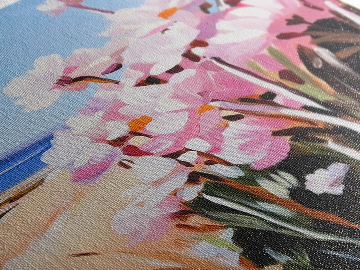 Coastal Flowers, Pink Daisy Art, Floral Beach Decor, Framed Canvas Print, Modern Boho Wall Art, Bedroom Artwork, Summer Aesthetic