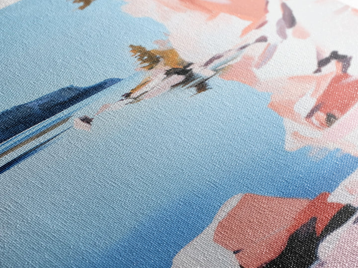 Cliffs, Water, Trees, Reflection, Framed Canvas Print, Nature Wall Art, Mountain Aesthetic, Lakehouse Decor, Minimalist Landscape