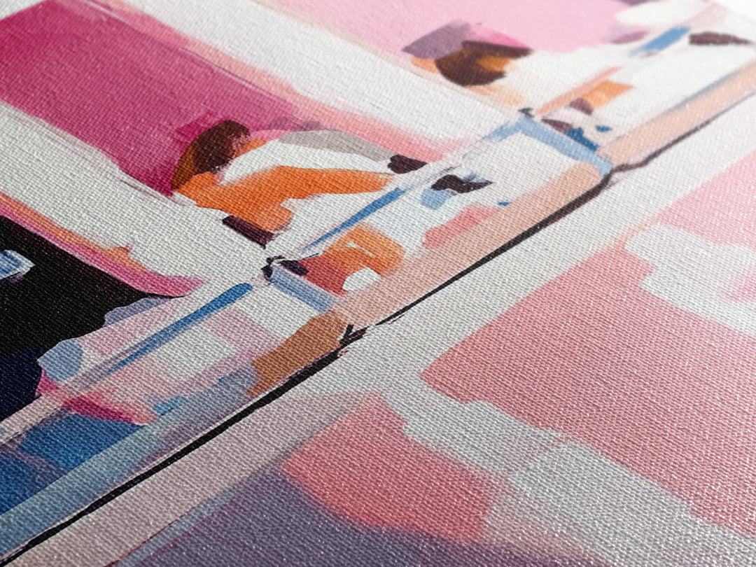 Abstract Reflection, Pink and Blue Art, Contemporary Wall Decor, Canvas Print, Modern Interior Design, Aesthetic Home Styling