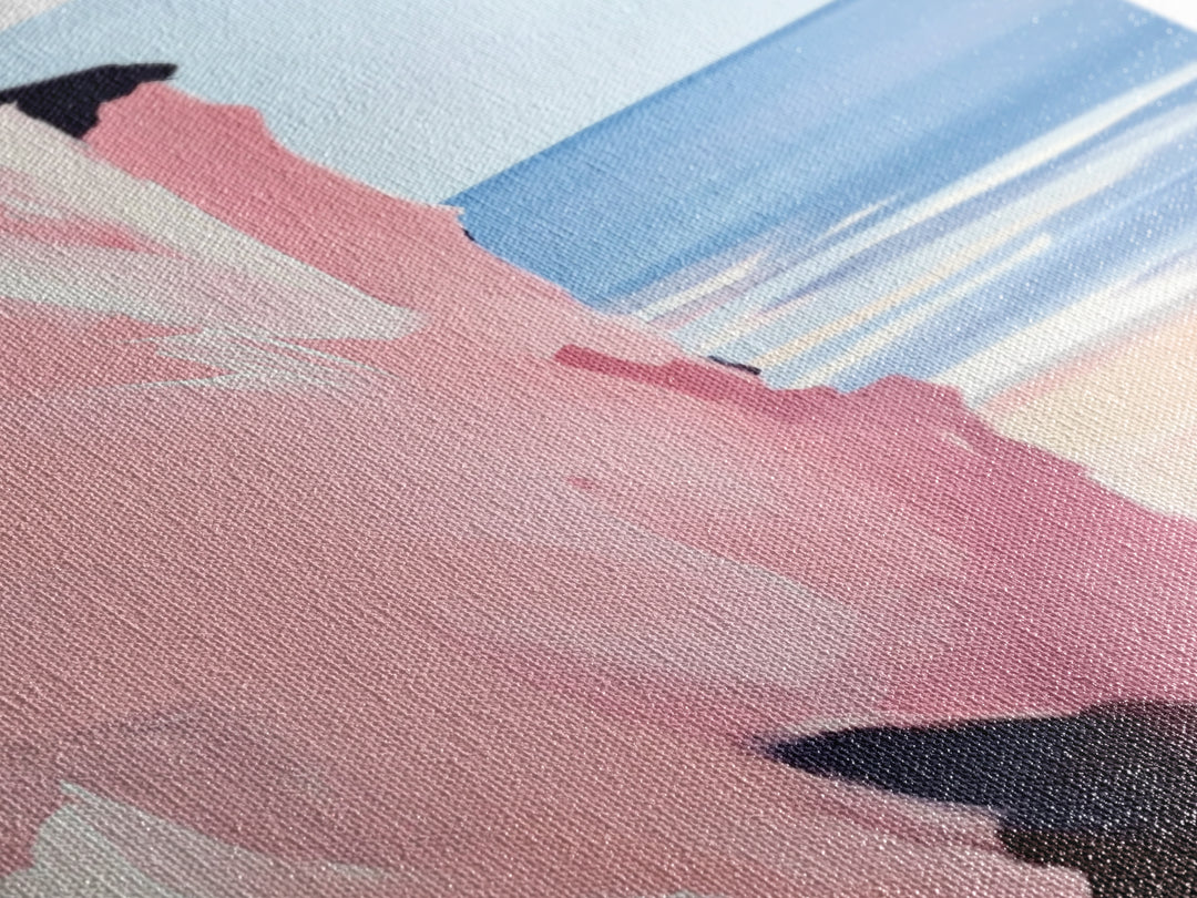 Cliffside Ocean Art, Coastal Landscape Painting, Serene Seaside Decor, Beach House Print, Framed Canvas Print, Living Room Wall Art