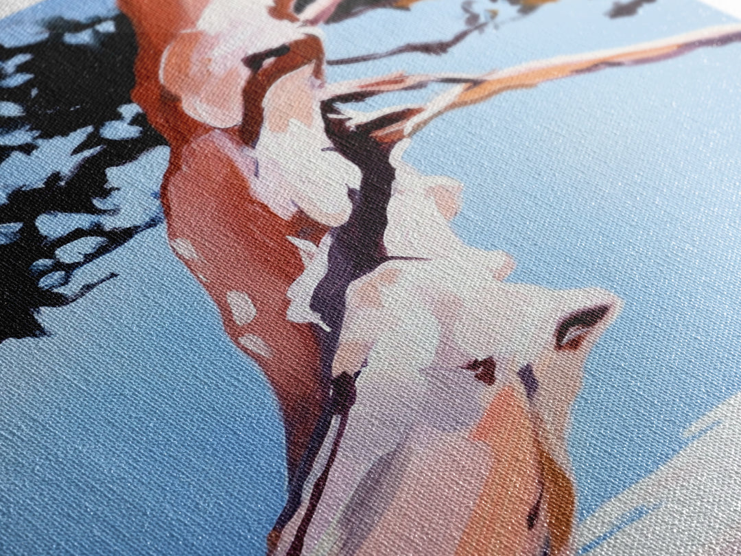 Abstract Tree Art, Modern Landscape Painting, Contemporary Earthy Decor, Minimalist Nature Print, Framed Canvas Print, Office Wall Art