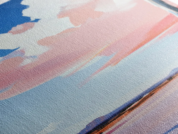 Desert Cactus Art, Southwestern Landscape Painting, Warm Boho Decor, Modern Nature Print, Framed Canvas Print, Living Room Wall Art