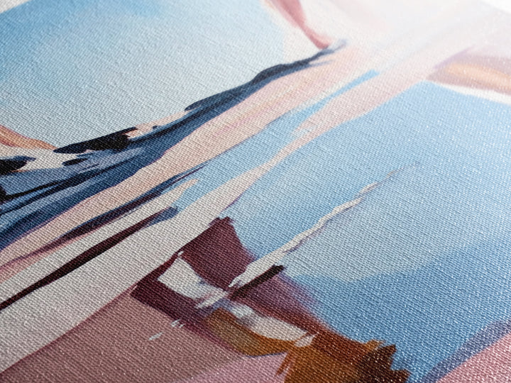 Canyon Lake View, Abstract Western Landscape, Earthy Desert Colors, Modern Nature Art, Framed Canvas Print, Entryway Wall Art