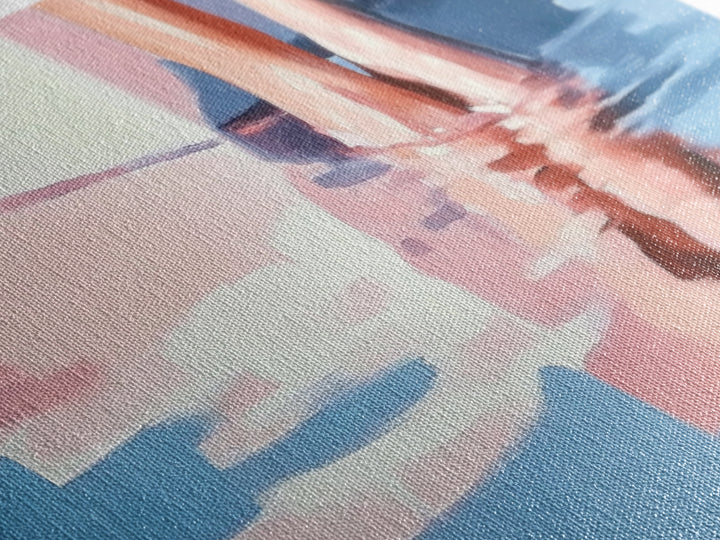 Beach Reflections, Sunset Art, Coastal Wall Decor, Canvas Print, Pastel Seascape, Ocean Painting, Bedroom Wall Art, Beach Art