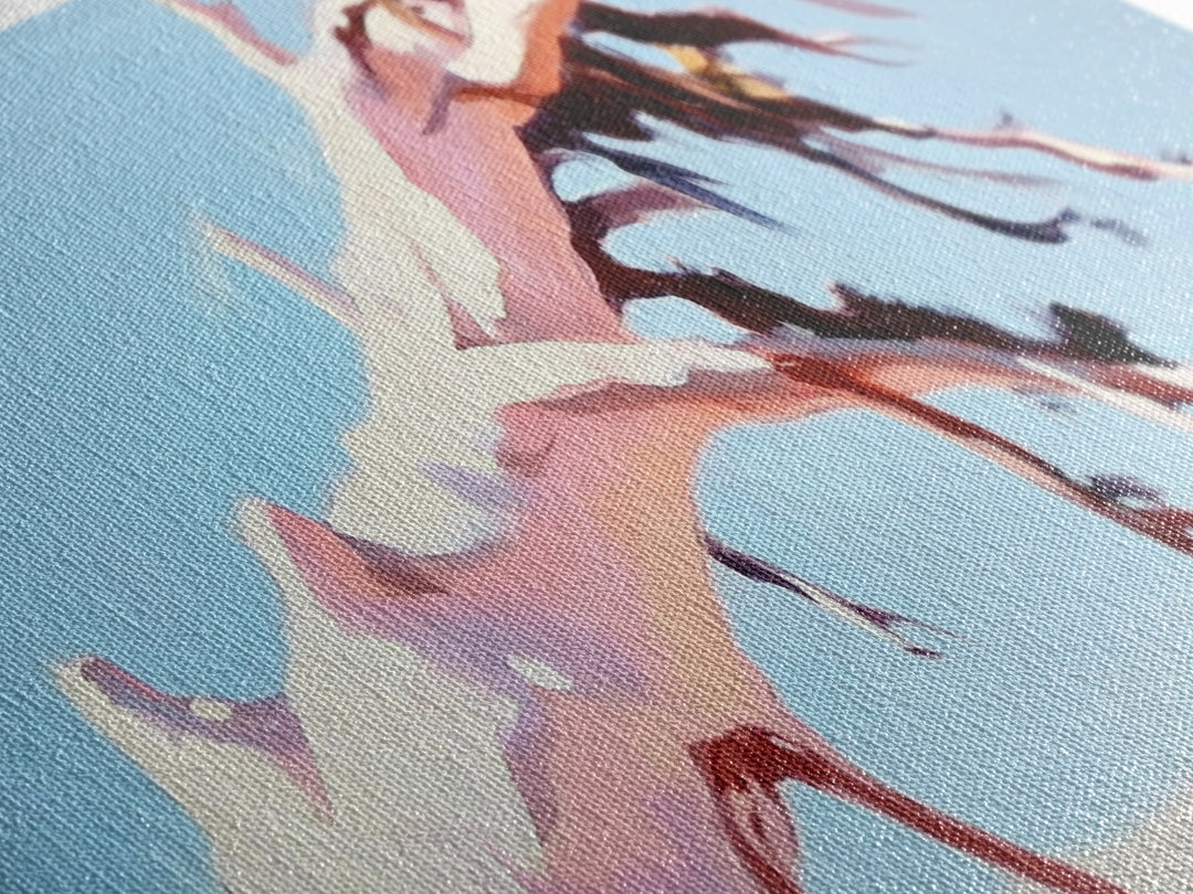 Desert Tree, Abstract Landscape, Earthy Tones, Canvas Print, Minimalist Nature Art, Living Room Wall Decor, Modern Boho Painting