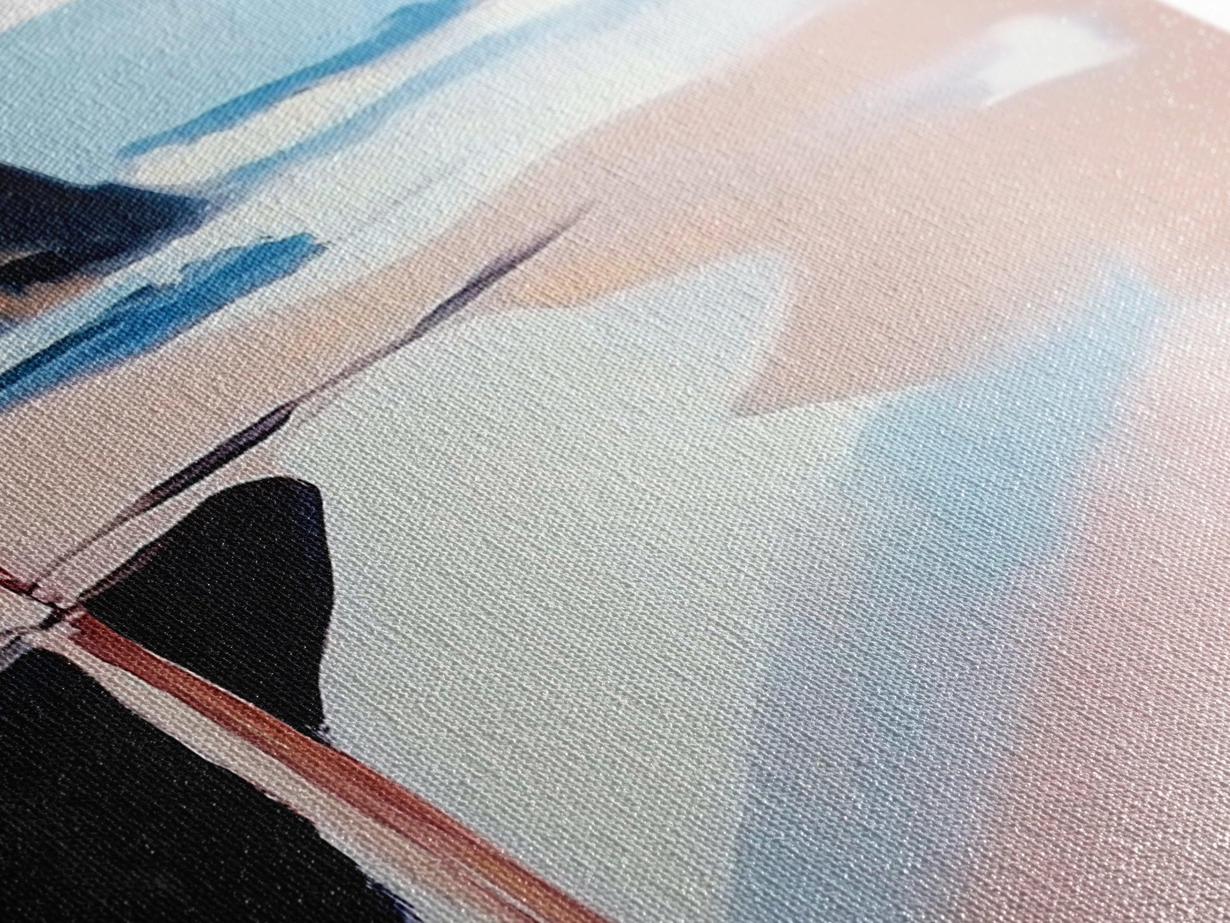 Coastal Stroll, Soft Pastel Beach, Minimalist Ocean Art, Canvas Print, Tranquil Shoreline, Boho Beach House Decor, Bedroom Wall Art