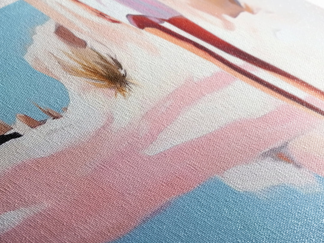 Desert Mirage, Ethereal Landscape, Sunlit Horizon, Framed Canvas Print, Pastel Canyon Scene, Boho Wall Decor, Minimalist Western Art