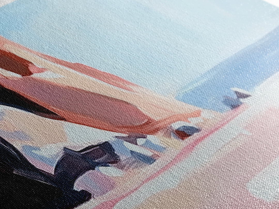 Cliffside View, Blue Sea, Framed Canvas Print, Coastal Landscape, Minimalist Art, Nature Wall Art, Boho Home Decor, Summer Aesthetic