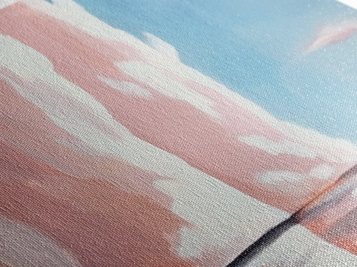 Pink Clouds, Ocean Reflection, Dreamy Sky, Framed Canvas Print, Surreal Landscape, Coastal Wall Art, Minimalist Decor, Bedroom Art