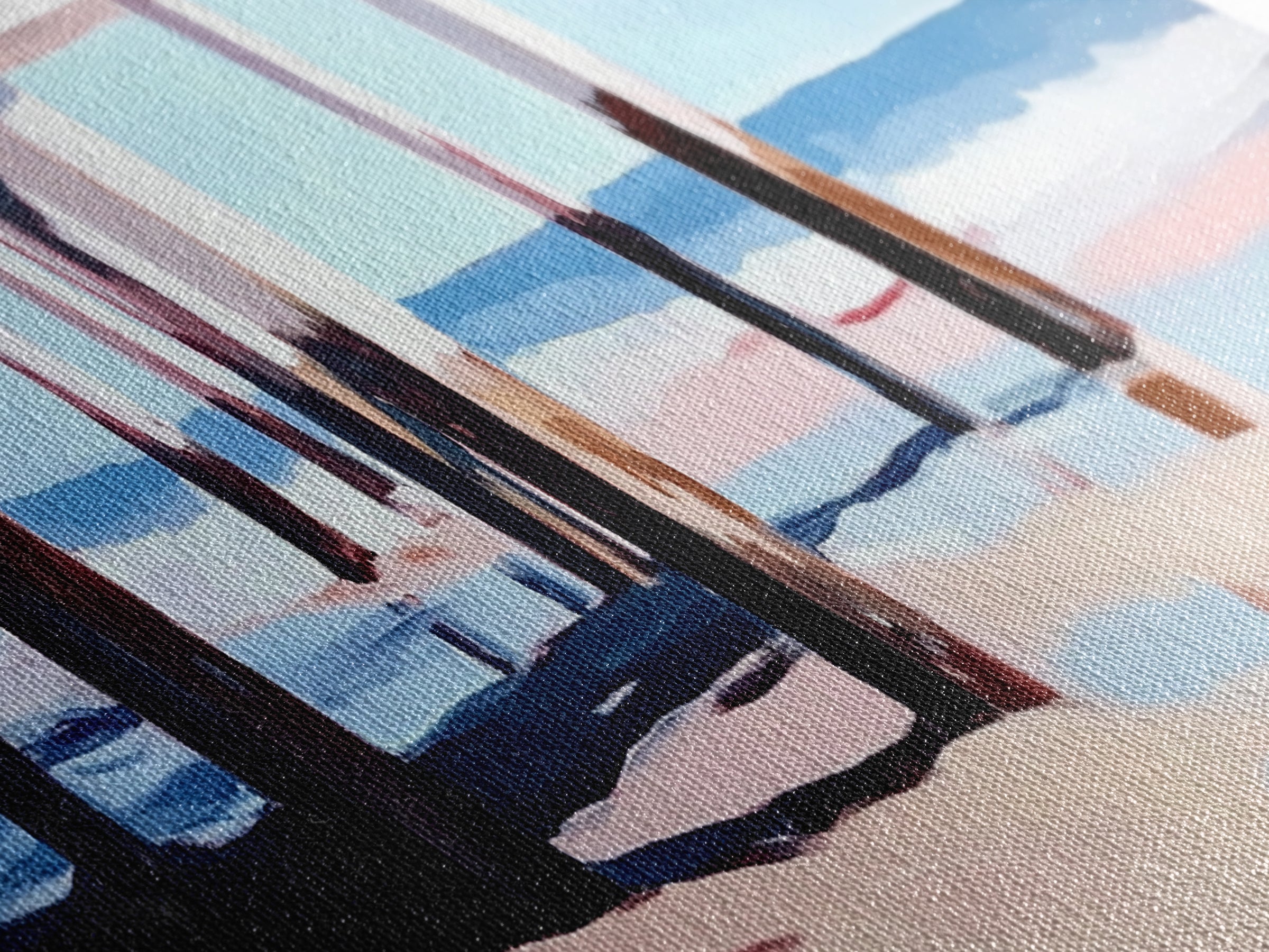 Beach Pier, Ocean Waves, Coastal View, Framed Canvas Print, Nautical Wall Art, Seaside Decor, Minimalist Beach House Art, Blue