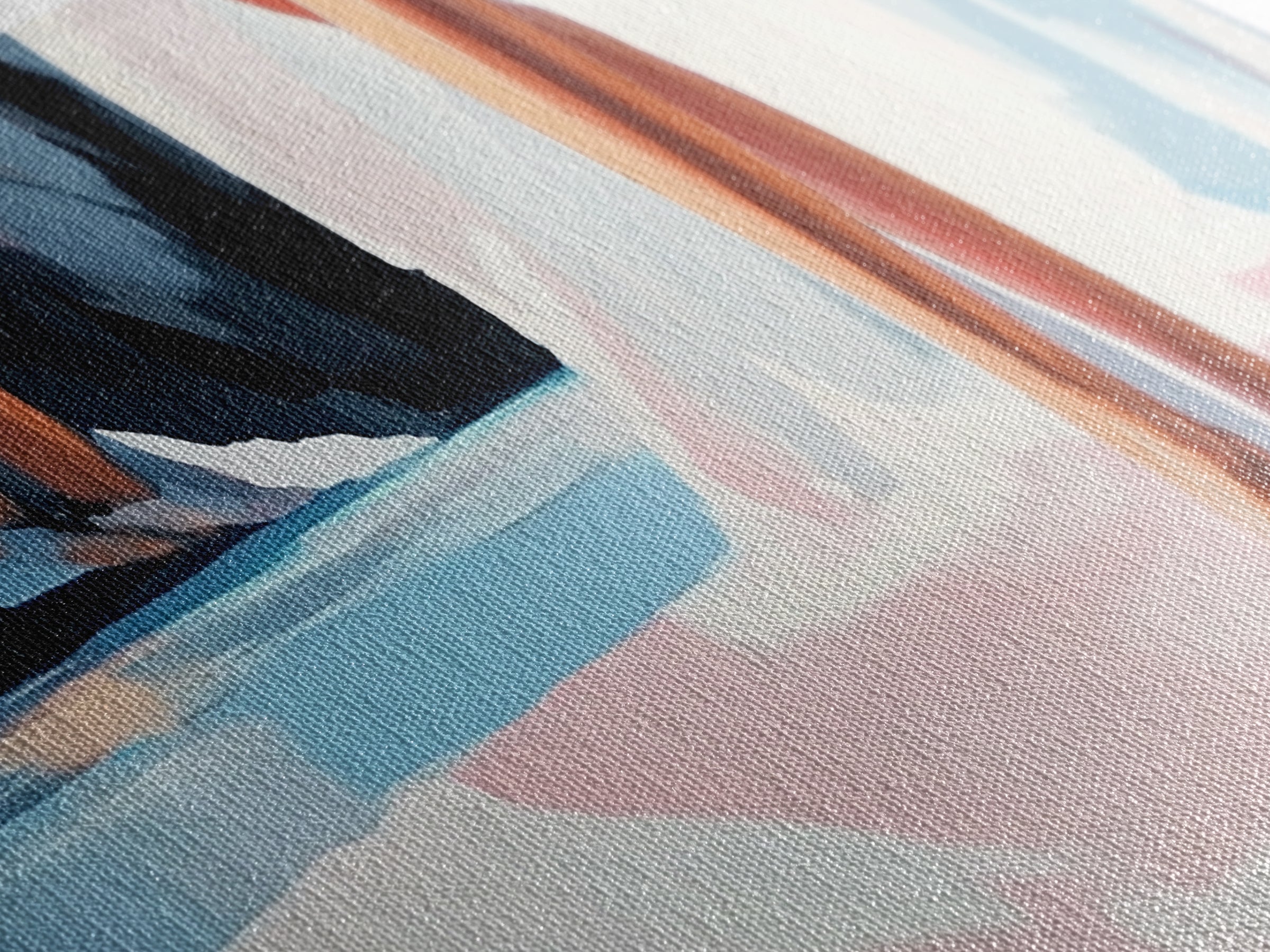 Barefoot Woman, Flowing Pink Dress, Water Reflection, Canvas Print, Feminine Wall Art, Elegant Bedroom Decor, Soft Pastel Aesthetic