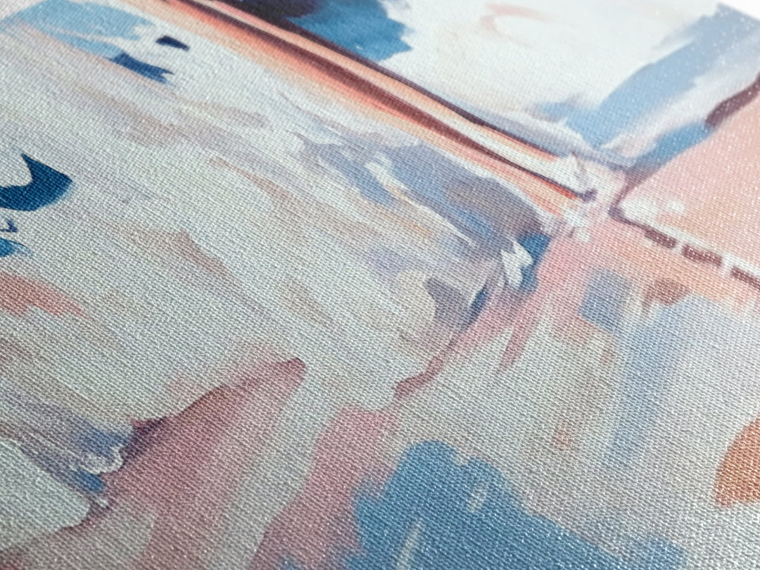 Beach Reflection, Seascape Art, Framed Canvas Print, Coastal Wall Art, Nautical Home Decor, Minimalist Water Painting, Bathroom Art