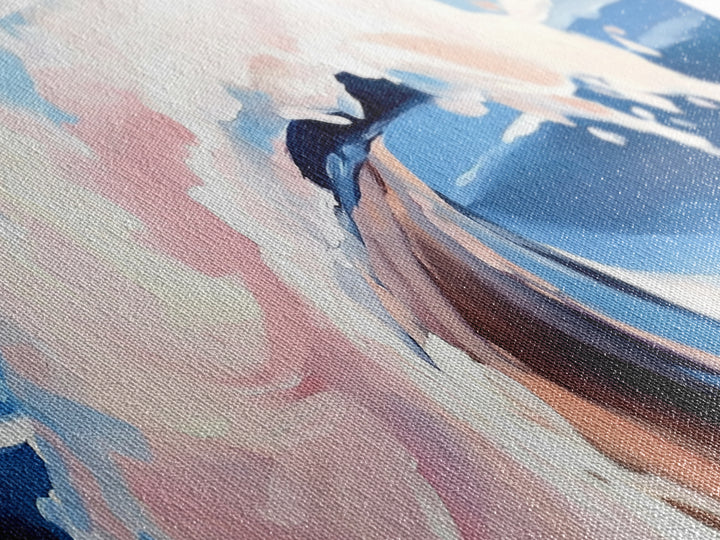 Calm Waters, Woman by Rocks, Relaxing Beach, Nature Inspired, Framed Canvas Print, Minimalist Wall Art, Bathroom Decor, Serenity