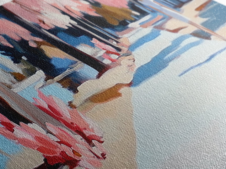 Cherry Blossom Path, Romantic Walkway, Springtime Art, Canvas Print, Soft Floral Wall Art, Dreamy Pastel Tones, Bedroom Decor