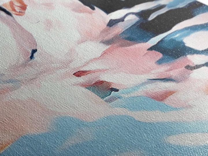 Blurred Reflection, Ocean Serenity, Abstract Art, Canvas Print, Soft Pastel Wall Art, Minimalist Coastal Decor, Tranquil Beach Scene