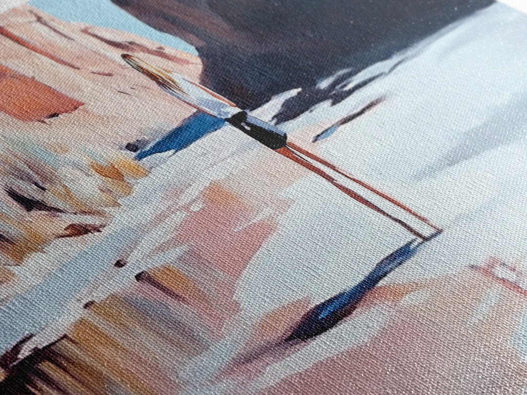 Desert River Scene, Canyon Artwork, Earthy Tones, Southwest Landscape, Minimalist Home Decor, Living Room Print, Canvas Print