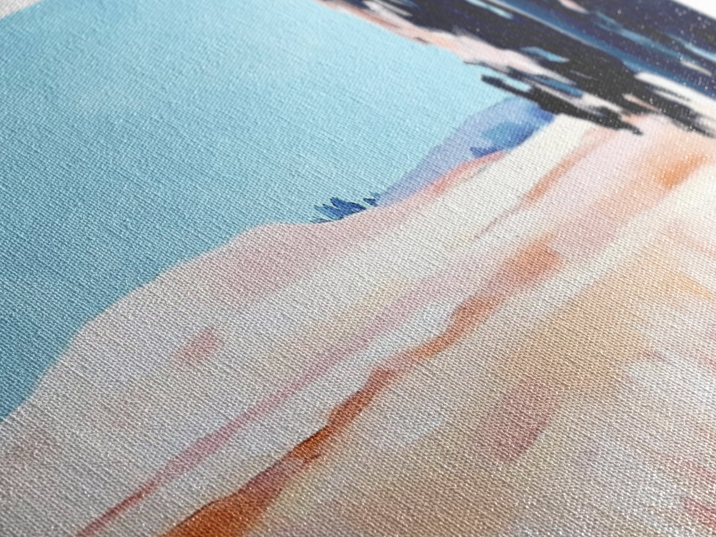 Rolling Fields, Pastel Landscape, Countryside Painting, Nature Decor, Modern Farmhouse Art, Living Room Wall Art, Framed Canvas Print