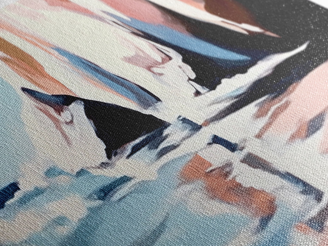 Cliffside Waves, Ocean Reflection, Seaside Landscape, Coastal Art, Beach House Wall Decor, Nautical Print, Framed Canvas Print