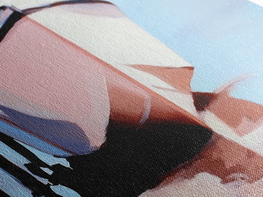 Docked Boat, Nautical Charm, Maritime Art, Framed Canvas Print, Coastal Living Room Decor, Beach House Wall Art, Ocean Painting